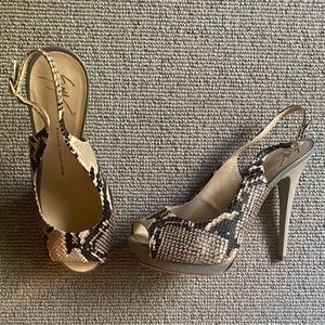 Giuseppe Zanotti Luxury Snakeskin Slingback Heels sz 38.5